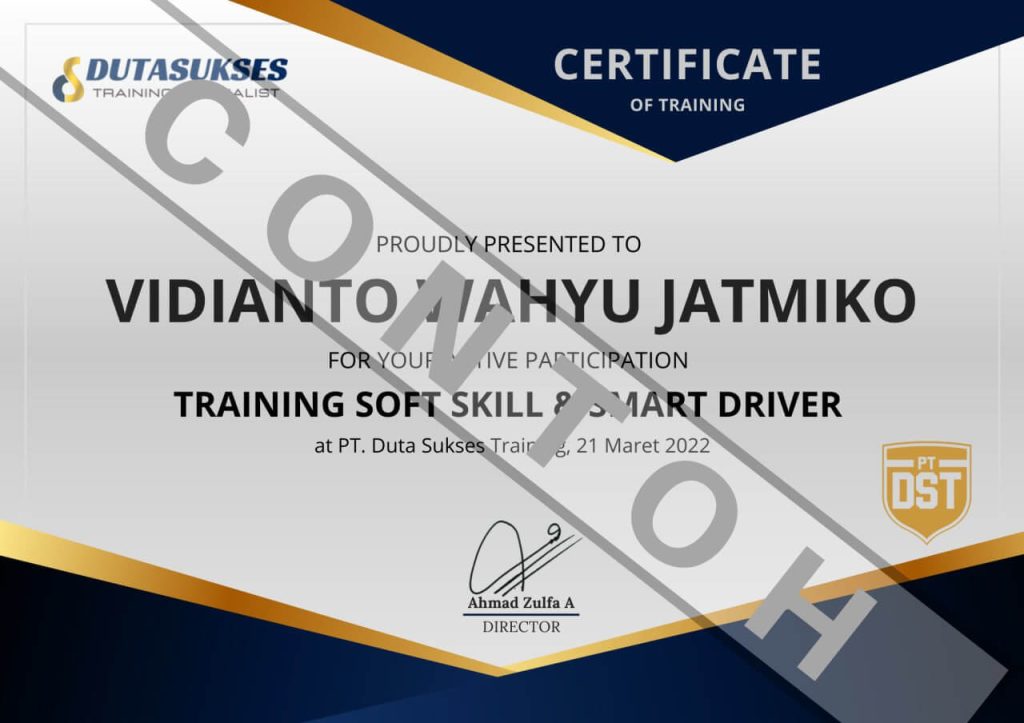 contoh sertifikat driver dutasukses